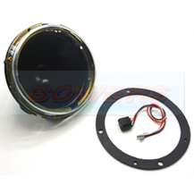 7" Inch Black Metal Headlight Backing Bowl With Retainer Rings, Fixings And Trim